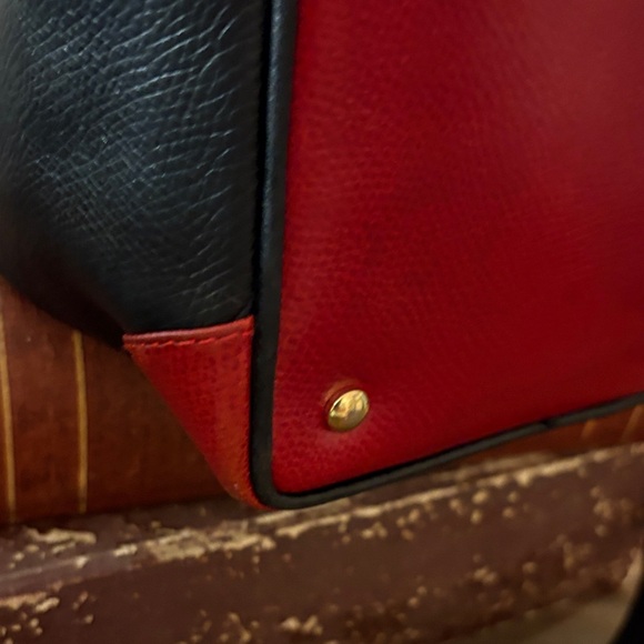 Bally Black and Red Leather Vintage Backpack